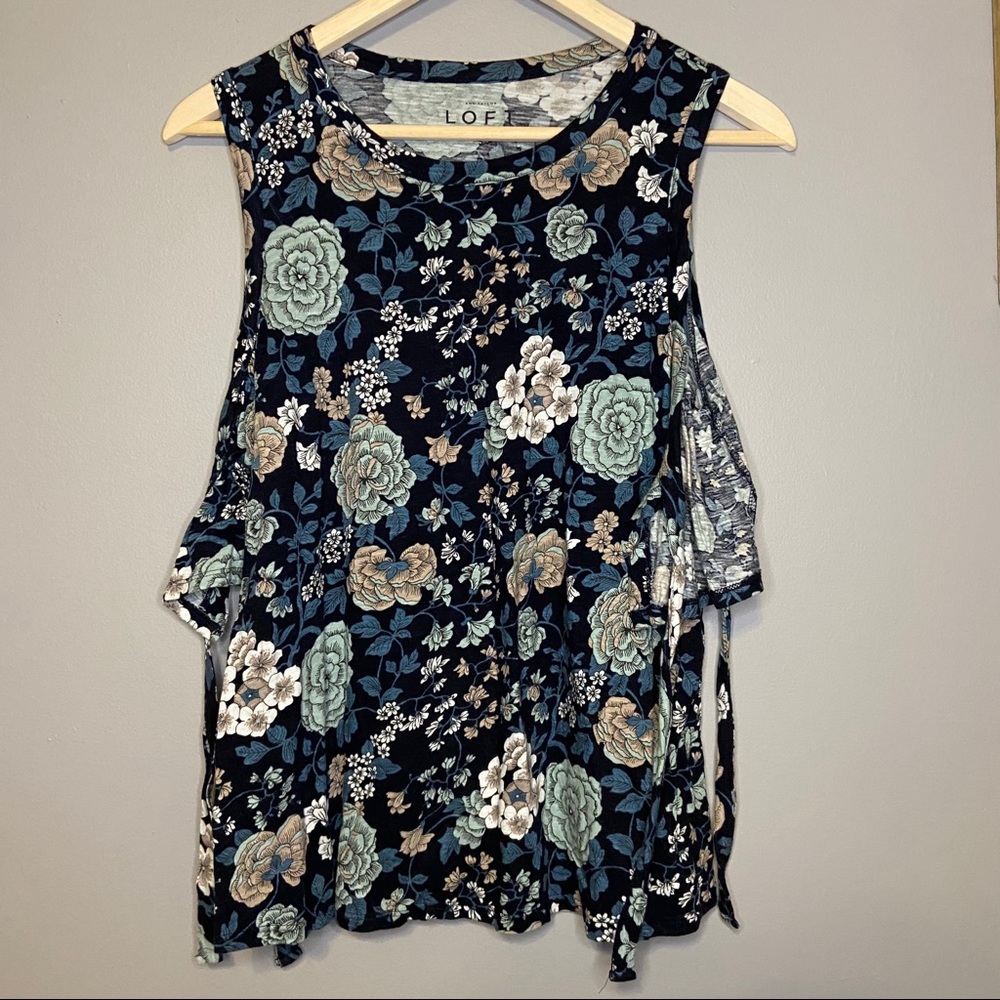 Loft floral cold shoulder top